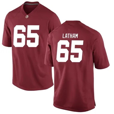Men's Replica JC Latham Alabama Crimson Tide Crimson Football College Jersey